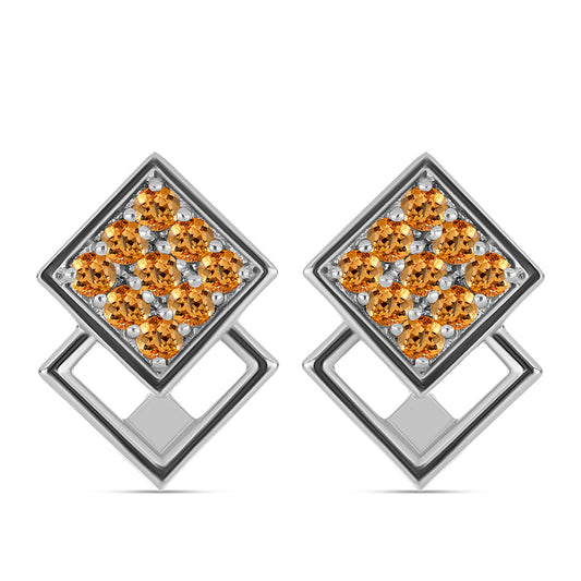 Cercei din Argint 925 ( 4.06 grame ) cu Topaz Galben Imperial 0.74 Carate