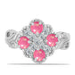 Inel din Argint 925 ( 4.09 grame ) cu Opal Lega Dembi Roz și Topaz Alb 0.97 Carate