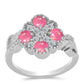 Inel din Argint 925 ( 4.09 grame ) cu Opal Lega Dembi Roz și Topaz Alb 0.97 Carate