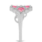 Inel din Argint 925 ( 4.09 grame ) cu Opal Lega Dembi Roz și Topaz Alb 0.97 Carate