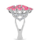 Inel din Argint 925 ( 5.08 grame ) cu Opal Lega Dembi Roz și Topaz Alb 2.36 Carate