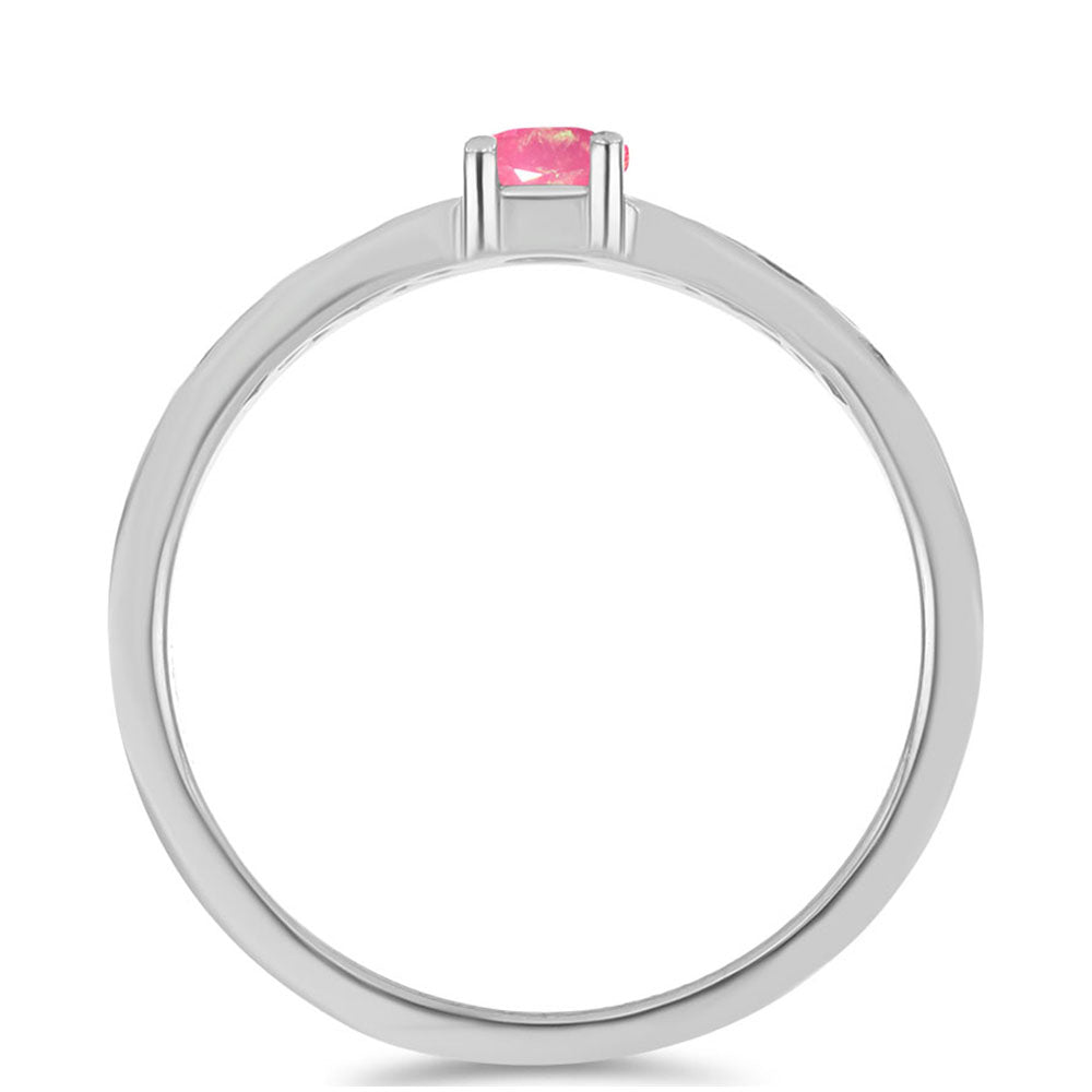 Inel din Argint 925 ( 2.41 grame ) cu Opal Lega Dembi Roz 0.15 Carate 2 