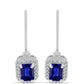 Cercei din Argint 925 ( 2.36 grame ) cu Safir Albastru Australian și Topaz Alb 1.99 Carate