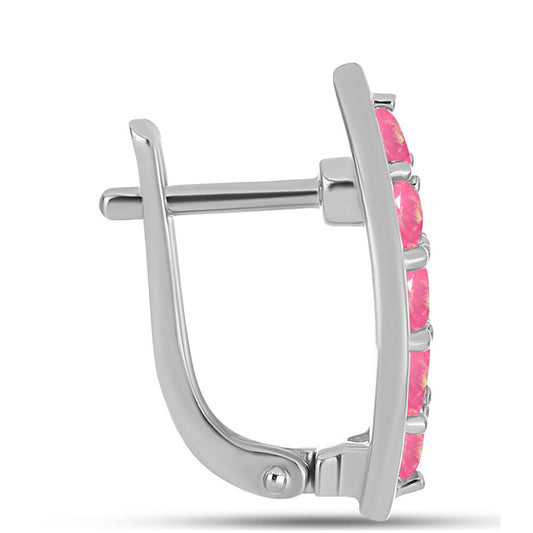 Cercei din Argint 925 ( 4.05 grame ) cu Opal Lega Dembi Roz 1.08 Carate