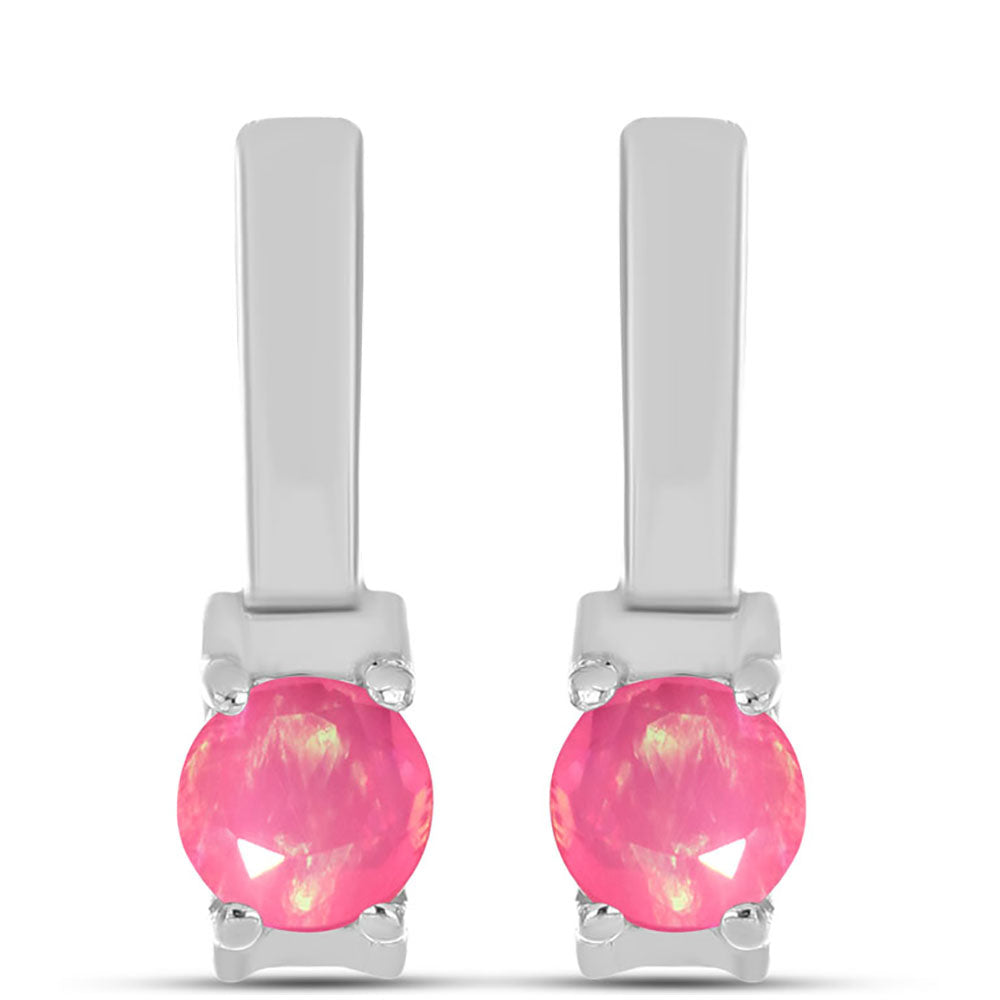 Cercei din Argint 925 ( 3.2 grame ) cu Opal Lega Dembi Roz 0.58 Carate 1 