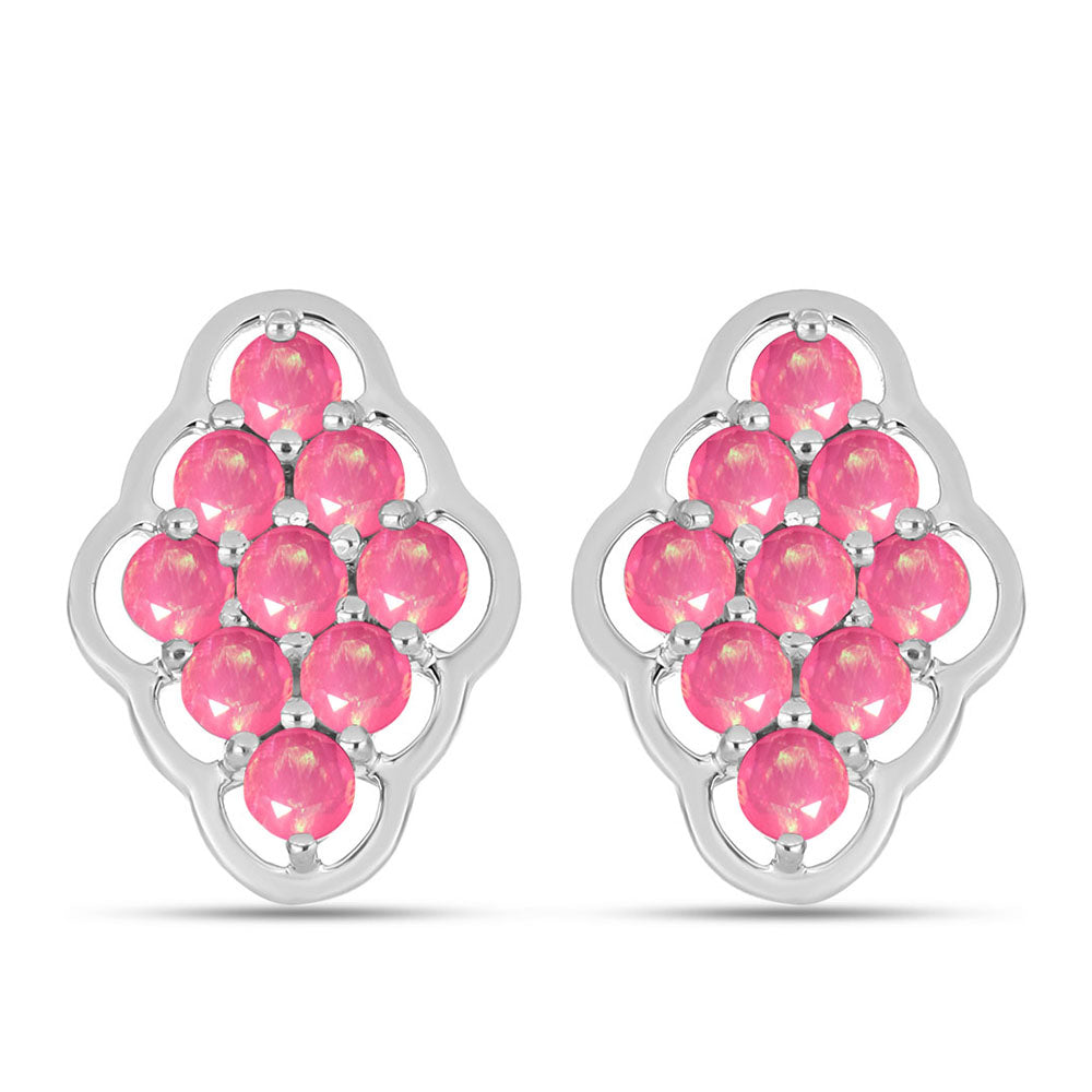 Cercei din Argint 925 ( 4.21 grame ) cu Opal Lega Dembi Roz 1.21 Carate 1 