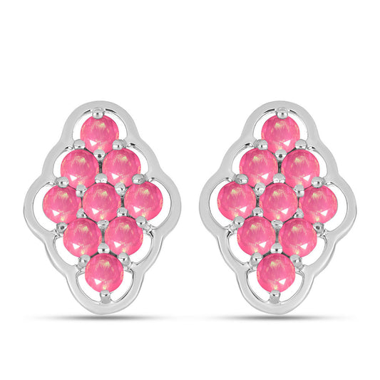 Cercei din Argint 925 ( 4.21 grame ) cu Opal Lega Dembi Roz 1.21 Carate