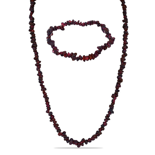 Set din Pepită ( 58.69 grame ) cu Granat Barton 293.44 Carate ( Colier+Brățară )