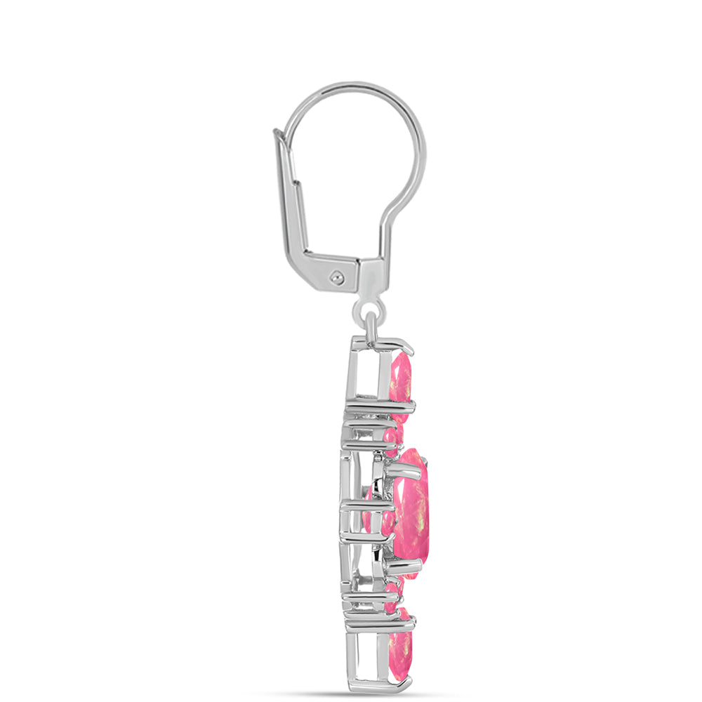 Cercei din Argint 925 ( 4.25 grame ) cu Opal Lega Dembi Roz 2.95 Carate