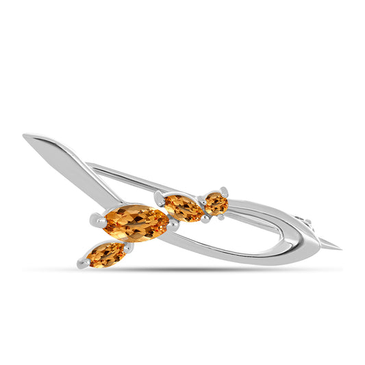 Broşă din Argint 925 ( 1.81 grame ) cu Topaz Galben Imperial 0.48 Carate