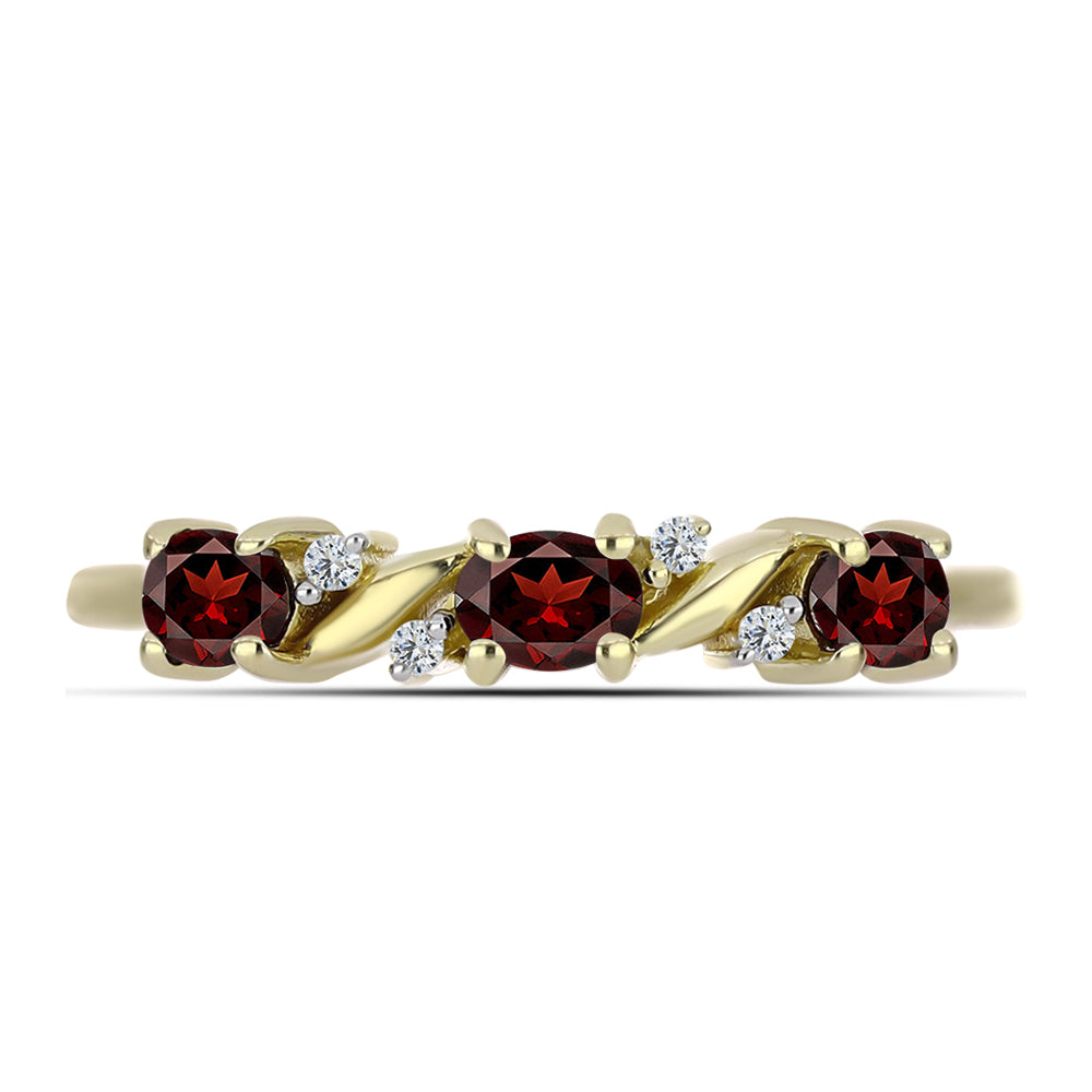 Inel din Argint 925 Placat cu Aur ( 1.75 grame ) cu Granat Barton și Topaz Alb 0.71 Carate