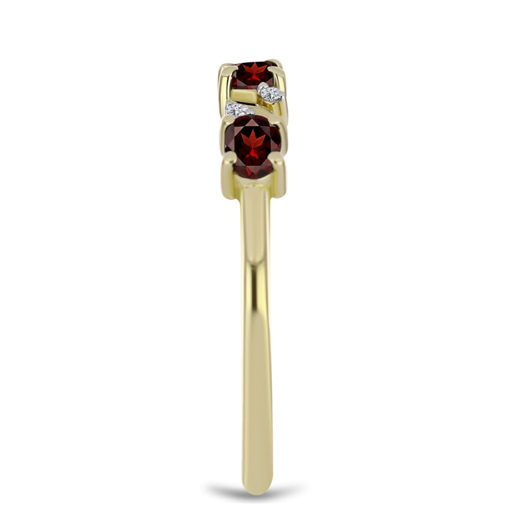 Inel din Argint 925 Placat cu Aur ( 1.75 grame ) cu Granat Barton și Topaz Alb 0.71 Carate 4 