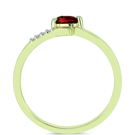 Inel din Argint 925 Placat cu Aur ( 1.49 grame ) cu Granat Barton și Topaz Alb 0.28 Carate