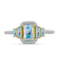 Inel din Argint 925 Placat cu Aur ( 2.54 grame ) cu Moissanit de Gheață și Zircon Alb 1.56 Carate