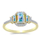 Inel din Argint 925 Placat cu Aur ( 2.54 grame ) cu Moissanit de Gheață și Zircon Alb 1.56 Carate