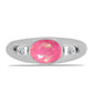 Inel din Argint 925 ( 2.95 grame ) cu Opal Lega Dembi Roz și Topaz Alb 0.8 Carate