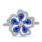 Inel din Argint 925 ( 2.59 grame ) cu Safir Albastru Australian și Topaz Alb 1.93 Carate
