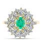 Inel din Argint 925 Placat cu Aur ( 3.57 grame ) cu Smarald Columbian și Diamant Alb 2.97 Carate