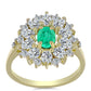 Inel din Argint 925 Placat cu Aur ( 3.57 grame ) cu Smarald Columbian și Diamant Alb 2.97 Carate