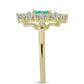 Inel din Argint 925 Placat cu Aur ( 3.57 grame ) cu Smarald Columbian și Diamant Alb 2.97 Carate