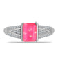 Inel din Argint 925 ( 2.82 grame ) cu Opal Lega Dembi Roz și Topaz Alb 1.16 Carate