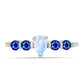 Inel din Argint 925 ( 1.82 grame ) cu Safir Albastru Australian și Piatra Lunii Curcubeu 1.01 Carate