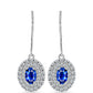 Cercei din Argint 925 ( 2.64 grame ) cu Safir Albastru Australian și Topaz Alb 2.3 Carate