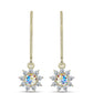 Cercei din Argint 925 Placat cu Aur ( 1.45 grame ) cu Moissanit de Gheață și Topaz Alb 0.65 Carate