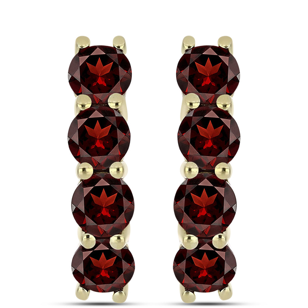 Cercei din Argint 925 Placat cu Aur ( 4.52 grame ) cu Granat Barton 2.63 Carate 1 