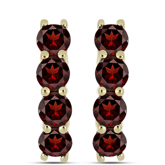 Cercei din Argint 925 Placat cu Aur ( 4.52 grame ) cu Granat Barton 2.63 Carate