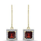 Cercei din Argint 925 Placat cu Aur ( 2.28 grame ) cu Granat Barton și Topaz Alb 1.68 Carate