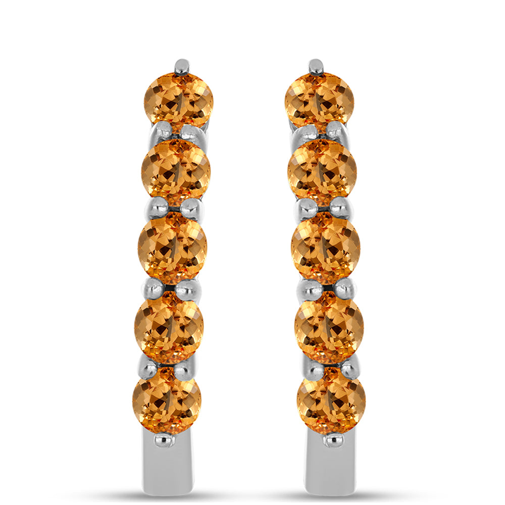 Cercei din Argint 925 ( 3.57 grame ) cu Topaz Galben Imperial 1.52 Carate 1 