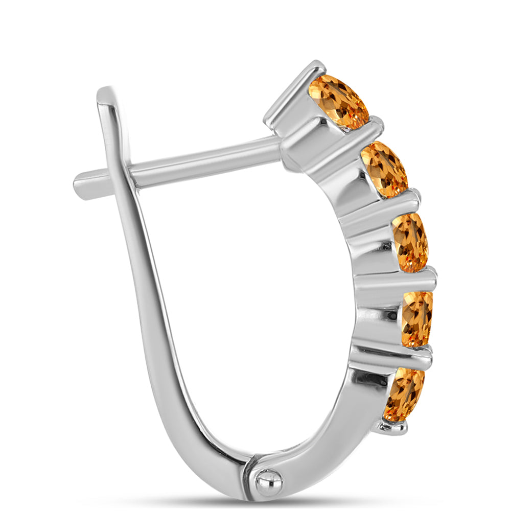 Cercei din Argint 925 ( 3.57 grame ) cu Topaz Galben Imperial 1.52 Carate 2 