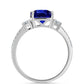 Inel din Argint 925 ( 1.94 grame ) cu Safir Albastru Australian și Topaz Alb 4.18 Carate