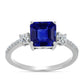 Inel din Argint 925 ( 1.94 grame ) cu Safir Albastru Australian și Topaz Alb 4.18 Carate