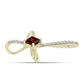 Cruce Pandantiv din Argint 925 Placat cu Aur ( 1.25 grame ) cu Granat Barton și Topaz Alb 0.54 Carate