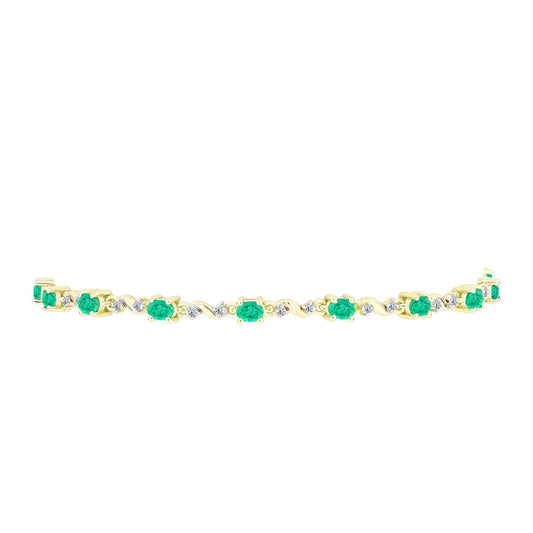 Brățară din Argint 925 Placat cu Aur ( 5.06 grame ) cu Smarald Columbian și Diamant Alb 1.81 Carate