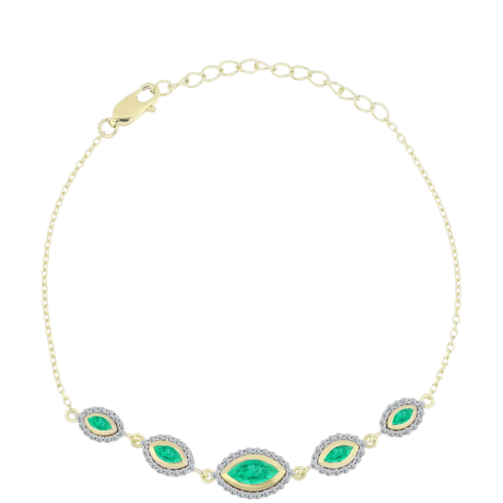 Brățară din Argint 925 Placat cu Aur ( 4.02 grame ) cu Smarald Columbian și Diamant Alb 1.51 Carate 1 