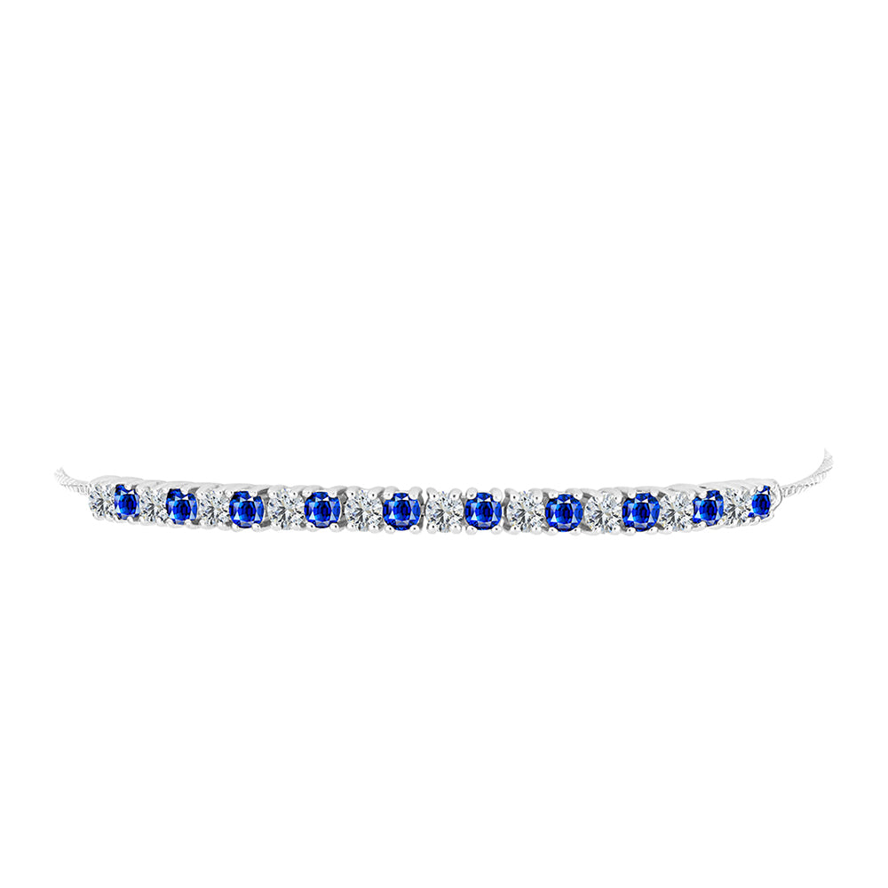Brățară din Argint 925 ( 4.89 grame ) cu Safir Albastru Australian și Topaz Alb 2.93 Carate 2 