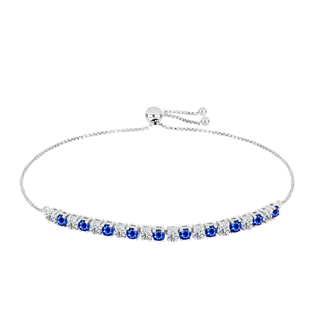 Brățară din Argint 925 ( 4.89 grame ) cu Safir Albastru Australian și Topaz Alb 2.93 Carate 1 