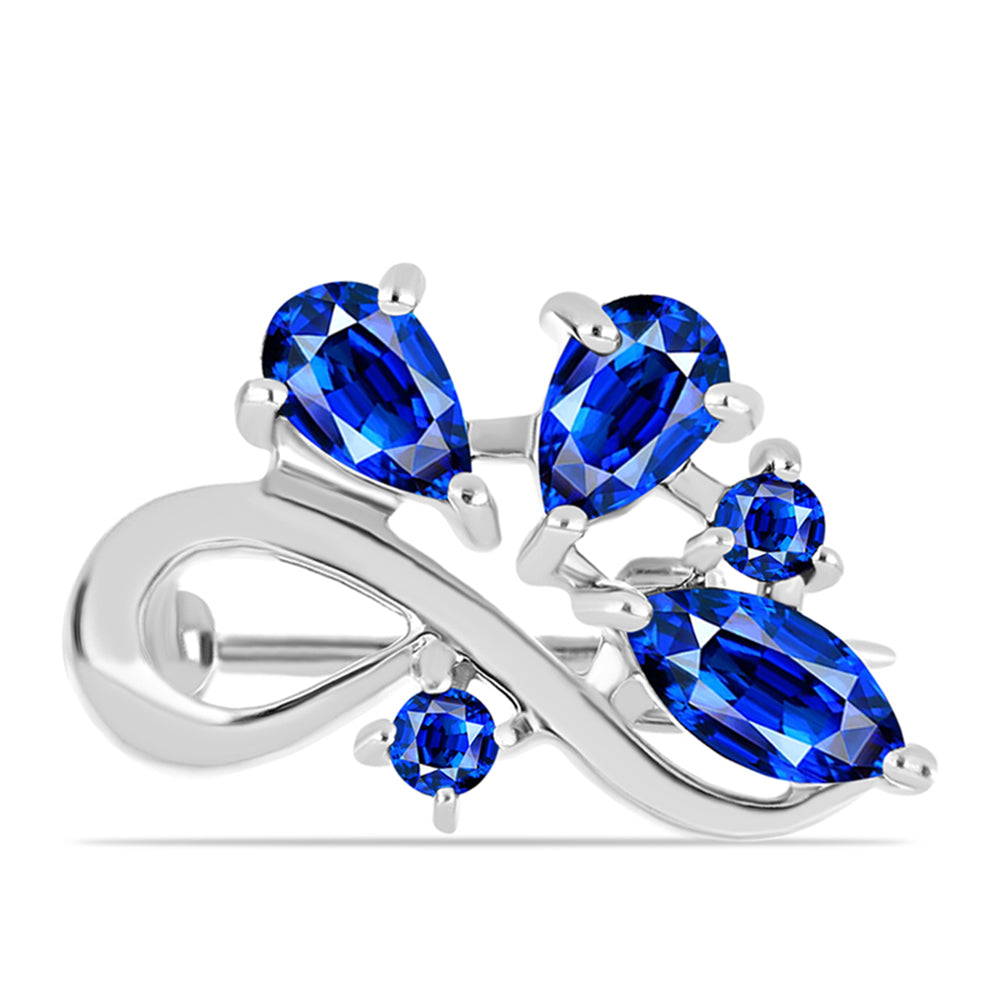 Broşă din Argint 925 ( 1.44 grame ) cu Safir Albastru Australian 1.11 Carate 1 