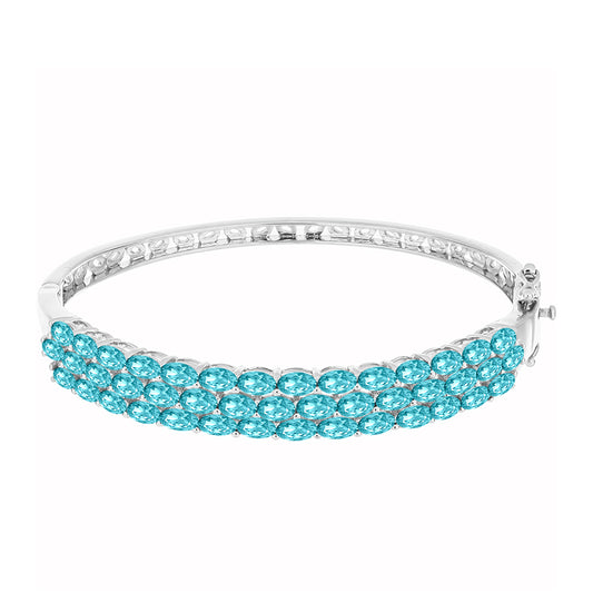 Brățară din Argint 925 ( 18.16 grame ) cu Cuarț Paraiba 8.05 Carate