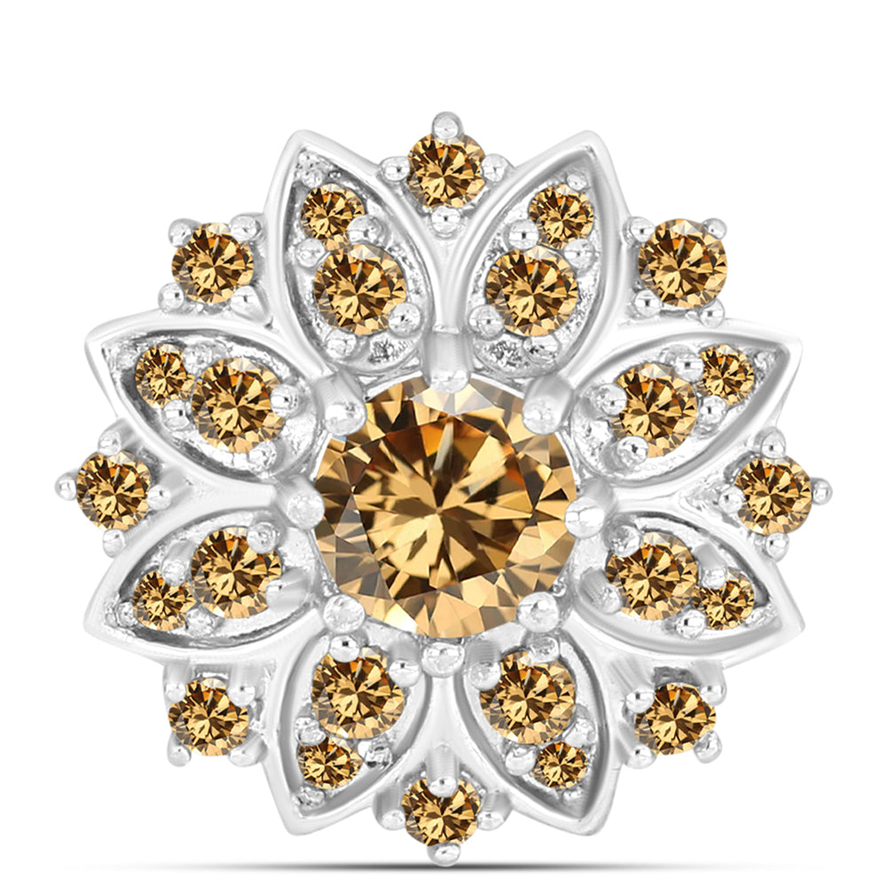Pandantiv din Argint 925 ( 1.68 grame ) cu Moissanite Șampanie 0.78 Carate