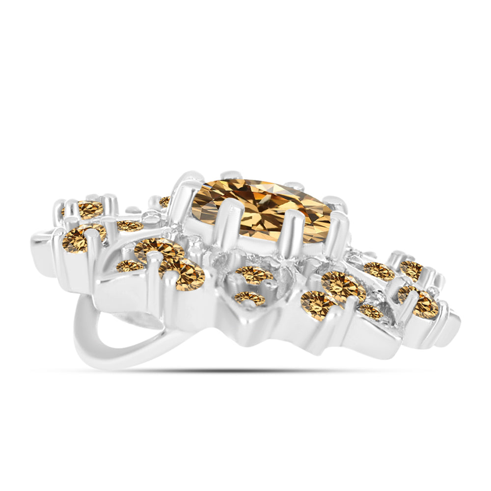 Pandantiv din Argint 925 ( 1.68 grame ) cu Moissanite Șampanie 0.78 Carate 2 