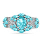 Inel din Argint 925 ( 3.97 grame ) cu Cuarț Paraiba și Topaz Alb 2.25 Carate