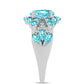 Inel din Argint 925 ( 3.97 grame ) cu Cuarț Paraiba și Topaz Alb 2.25 Carate