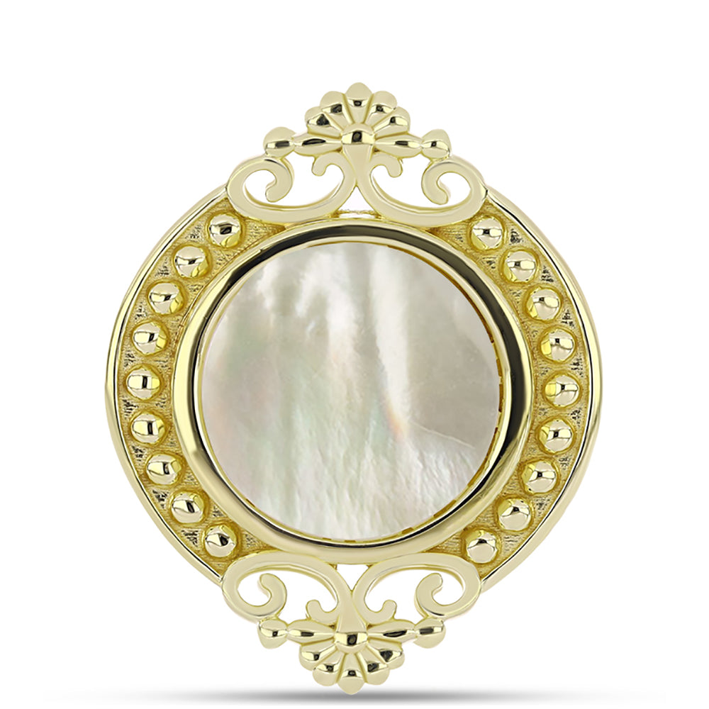 Inel din Argint 925 Placat cu Aur ( 8.64 grame ) cu Sidef 4.31 Carate 1 