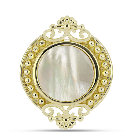Inel din Argint 925 Placat cu Aur ( 8.64 grame ) cu Sidef 4.31 Carate