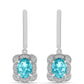 Cercei din Argint 925 ( 4.46 grame ) cu Cuarț Paraiba și Topaz Alb 2.38 Carate