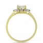 Inel din Argint 925 Placat cu Aur ( 2.44 grame ) cu Sidef și Topaz Alb 1.14 Carate